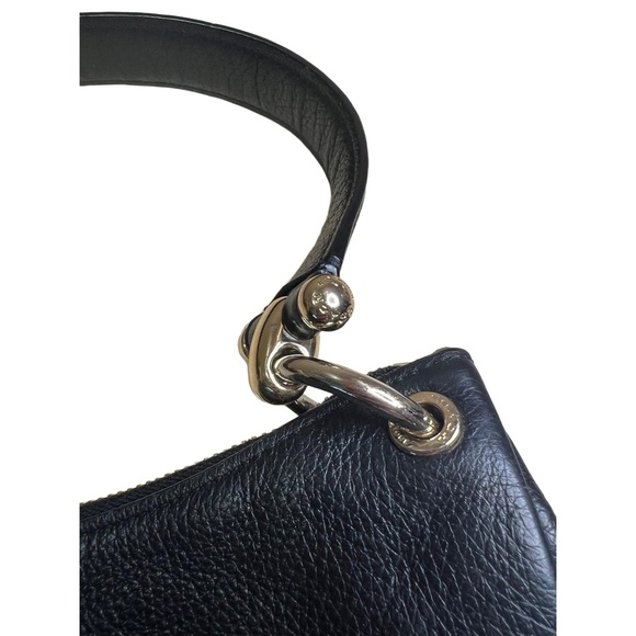 Coach Black F1381-F28966 Hobo Bag Leather Gold Hardware Logo Emblem - Picture 4 of 13